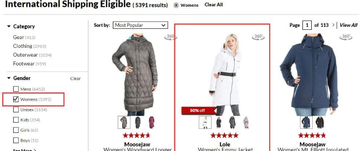 Moosejaw户外装备官网商品列表